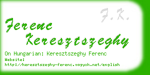 ferenc keresztszeghy business card